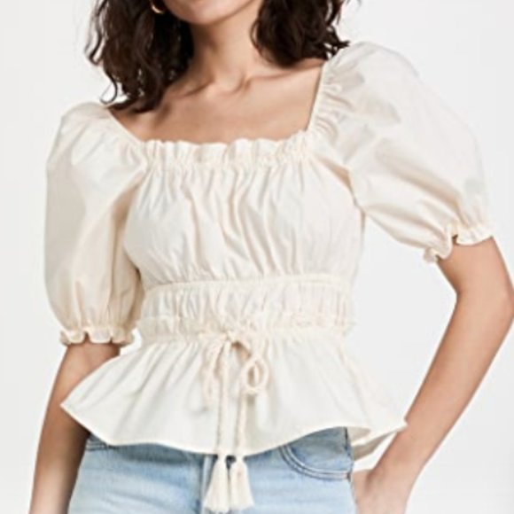 Moon River Tassel Puff Sleeve Top (NWT) - Picture 2 of 16